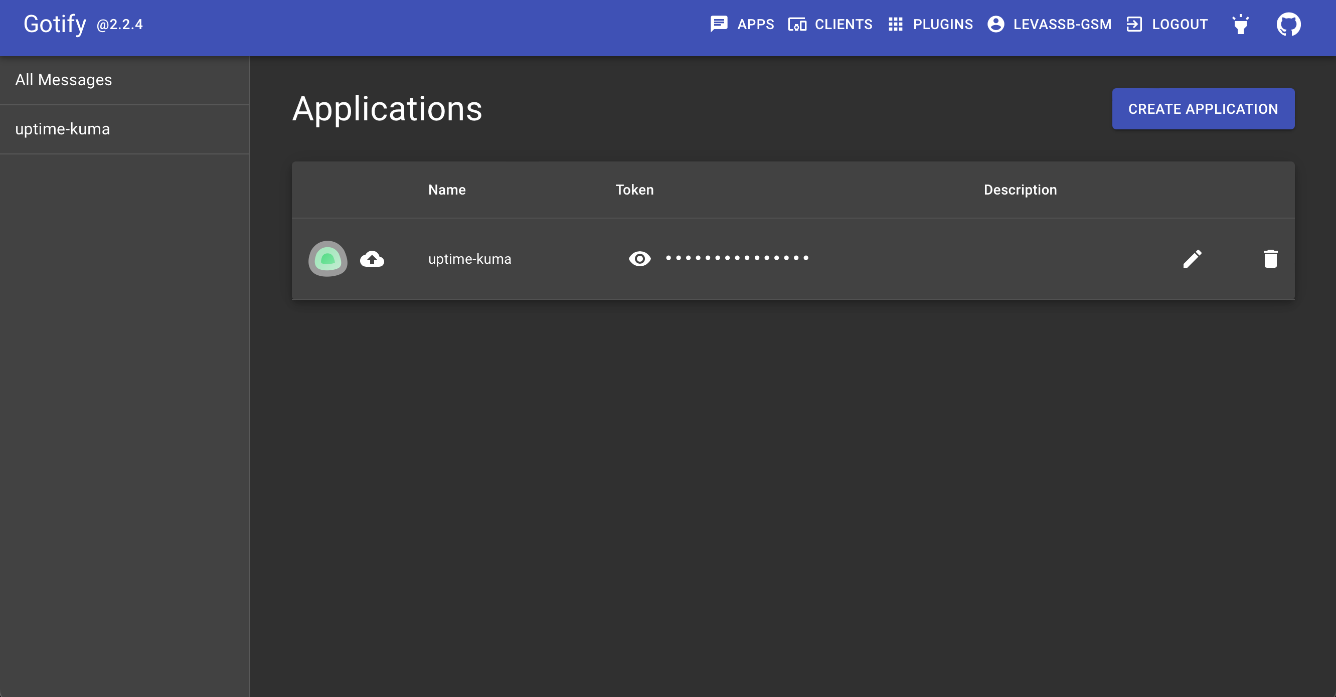 Screenshot Gotify: add APPS